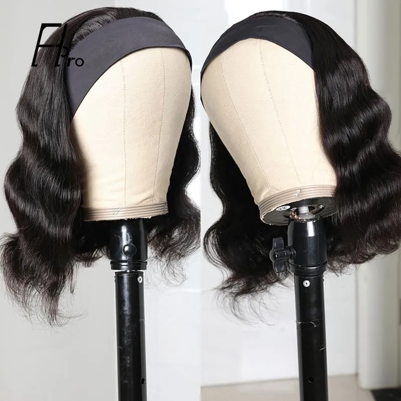 Top Quality Headband Wig Body Wave Bob Wigs 150% Density Natural Color Virgin Hair  